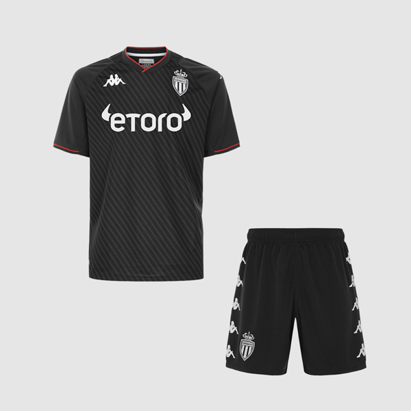 Kids AS Monaco 2021/22 Away Soccer Kits Shirt With Shorts